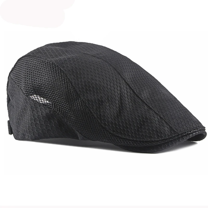 HT3209 Neue Baskenmütze Kappe Sommer Hut Männer Frauen Berets Flache Kappe Männlich Weiblich Atmungsaktive Mesh Cap für Männer Retro Künstler Maler Baskenmütze Hut – Detail 3