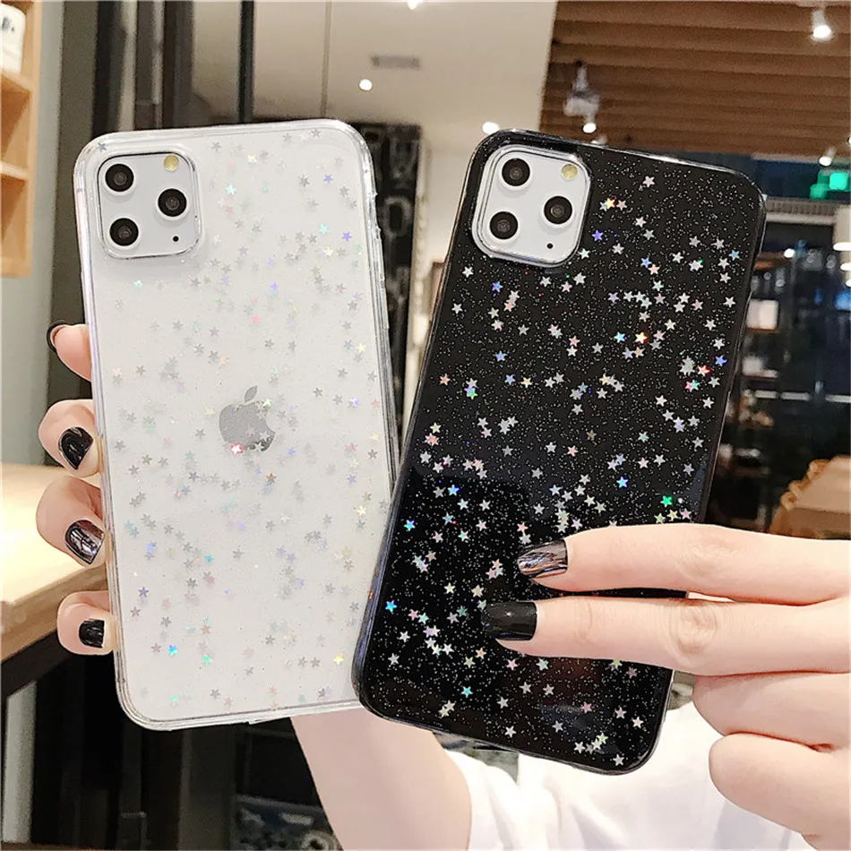Для Apple iPhone 11 Pro 11 X XS XR Max 6 6s 7 8 Plus Блестящий мягкий прозрачный силиконовый милый чехол
