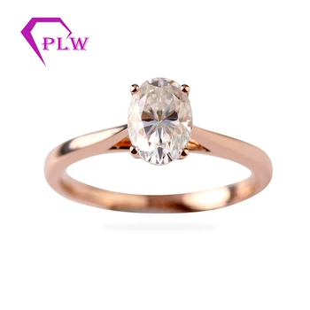 

5*7mm Oval Cut Solitaire Promise Engagement Moissanite Wedding Ring 10k Rose Gold Over For Valentine's Day gifts