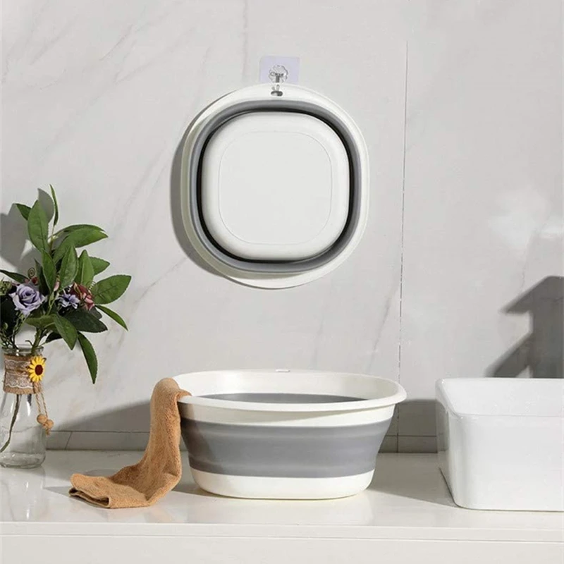 Lavabos plegables de plástico, lavabos de lavado portátil para cocina, baño, lavandería, accesorios de viaje