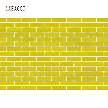 

Laeacco Vinyl Photo Backgrounds Yellow Solid Color Brick Wall Photography Backdrops Baby Newborn Portrait Photophone Photozone