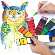 Акции 18/25/33/42 Цвета Твердые акварельные Краски складной набор с водяная кисть акварель пигмент для мануального татуажа рисовать молни