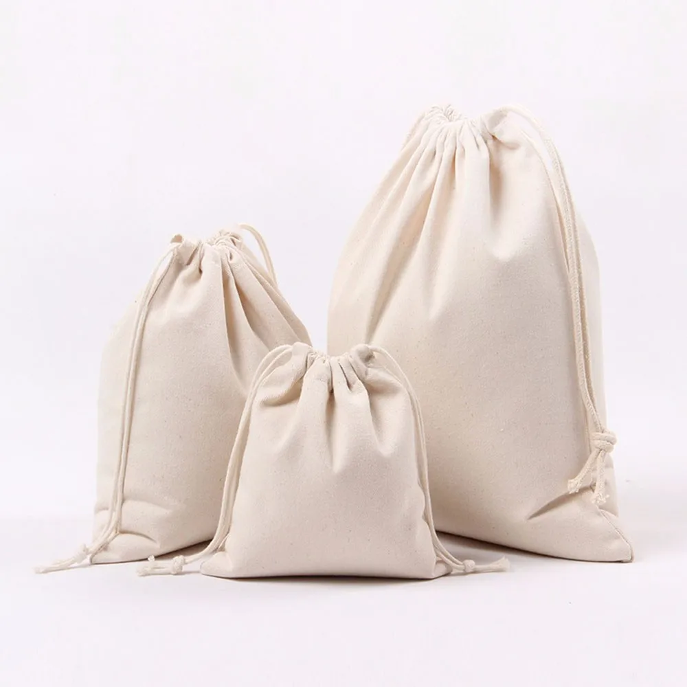 

Small Pocket Canvas Drawstring Bag Solid Drawstring Backpack Pouch String Sack Sports Linen Bag For Women 2019 Draw String Bags
