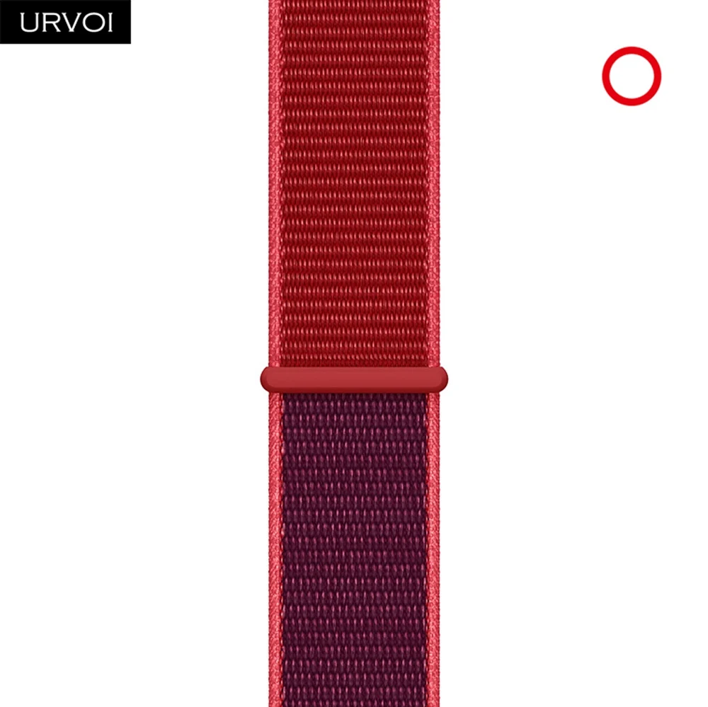 PRODUCT RED URVOI Sport loop для apple watch 4 5 3 2 Ремешок светоотражающий ремешок для iWatch band двухслойный крючок и петля осень Аляска синий - Цвет ремешка: PRODUCT RED