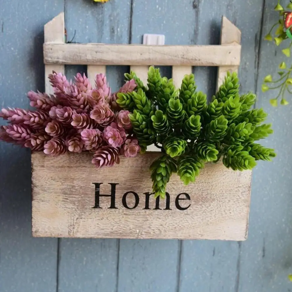 

Wall Hanging Flower Pot Fashionable Handmade Wooden Flower Basket for Home Decoration