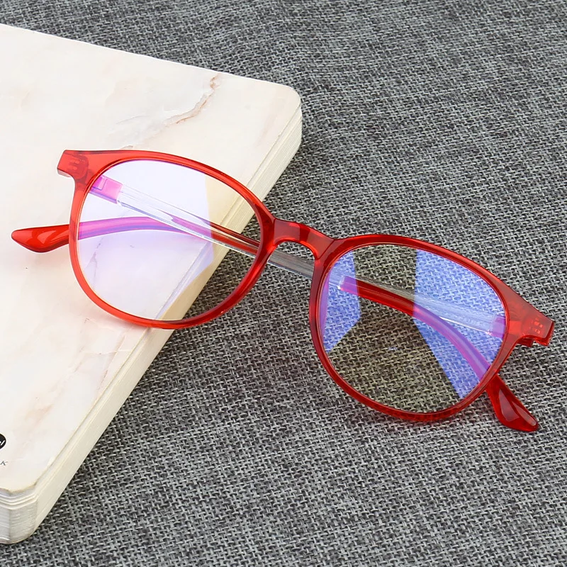 Elbru анти синий свет блокирующие очки оправы для очков для женщин защита глаз анти радиационные голубые очки для компьютера мужчин - Цвет оправы: Red Clear