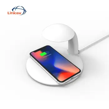 

Dimmable Touch LED Table Desk Lamp White Shell ABS+PC QI Wireless Charging Eye Protection Reading Light For Cellphone Charge