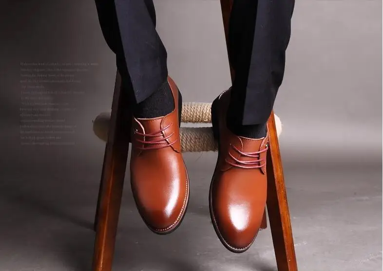 Lace-Up Mannen Schoenen Zwart Leer Nieuwe Lente Jurk Jeugd Business Wees Casual Schoenen Lace-Up Mannen Schoenen Zwart Leer Nieuwe Lente Jurk Jeugd Business Wees Casual Schoenen