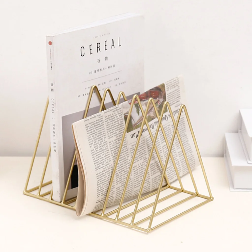 Metal Desk Book Holder Modern Minimalist Bookshelf Magazine Newspapers Storage Holder For Home Office