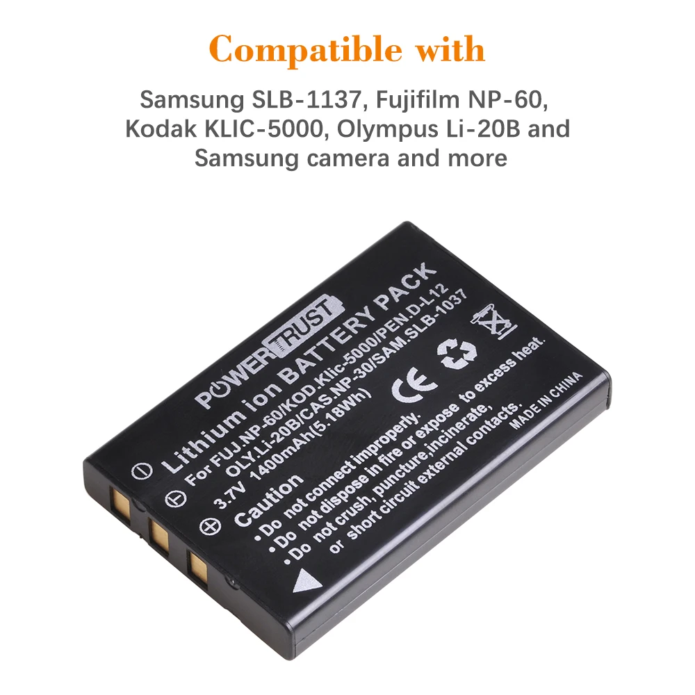 2x Akku ersetzt NP-50, Klic-7004 für Fujifilm Foto, Kompaktkamera - 650mAh