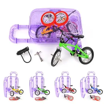 

Simulation Mini Alloy Bicycle Model Toy Stimulate Visual Development Added Interest with Plastic Trolley Case Children Toy