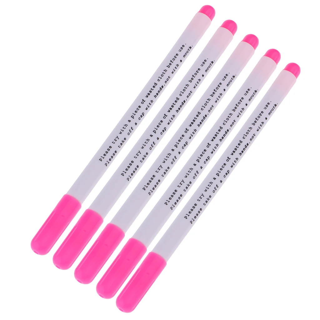 5 Pieces Water Erasable Pen Water Soluble Pen Vanishing Marker Pen for Tailor Fabric Marking