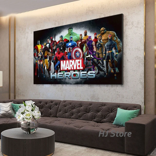 Marvel Comics Poster Painting Artwork Avengers Retro Canvas Wall Art Print  Super Hero Picture for Room Home Decor Mural Cuadros - AliExpress