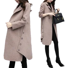Новинка, осенне-зимнее женское пальто, высокое качество, смесь шерсти, кардиган, куртка, пальто, большой размер, длинный плащ, верхняя одежда, шерстяное пальто для женщин