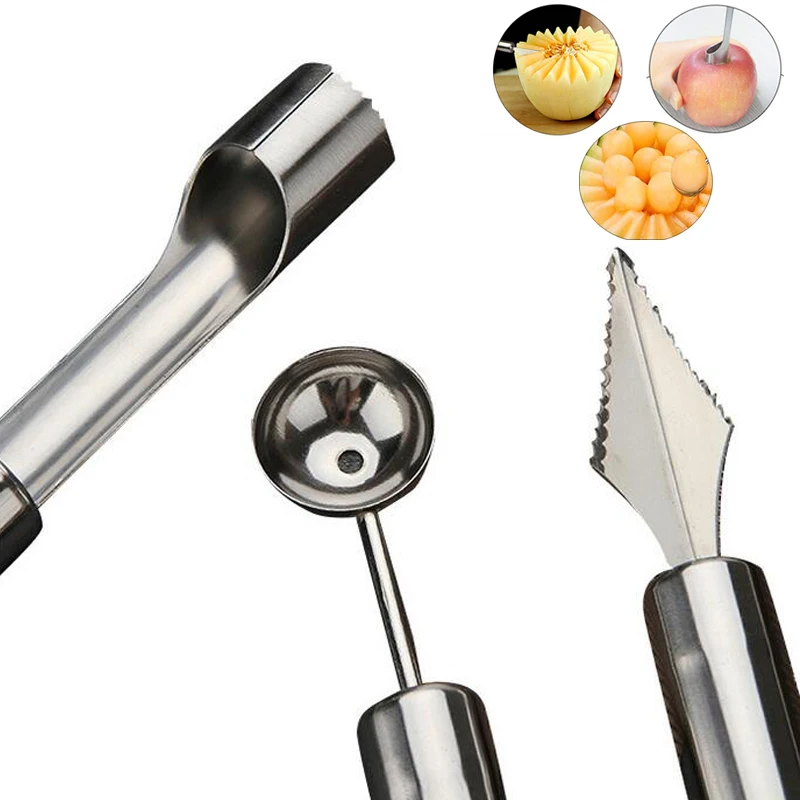 

Kitchen Fruit Carving Tool Set Melon Spoon Knife Shapes Apple Cutter Watermelon Baller Citrus Peeler Kitchen Tools