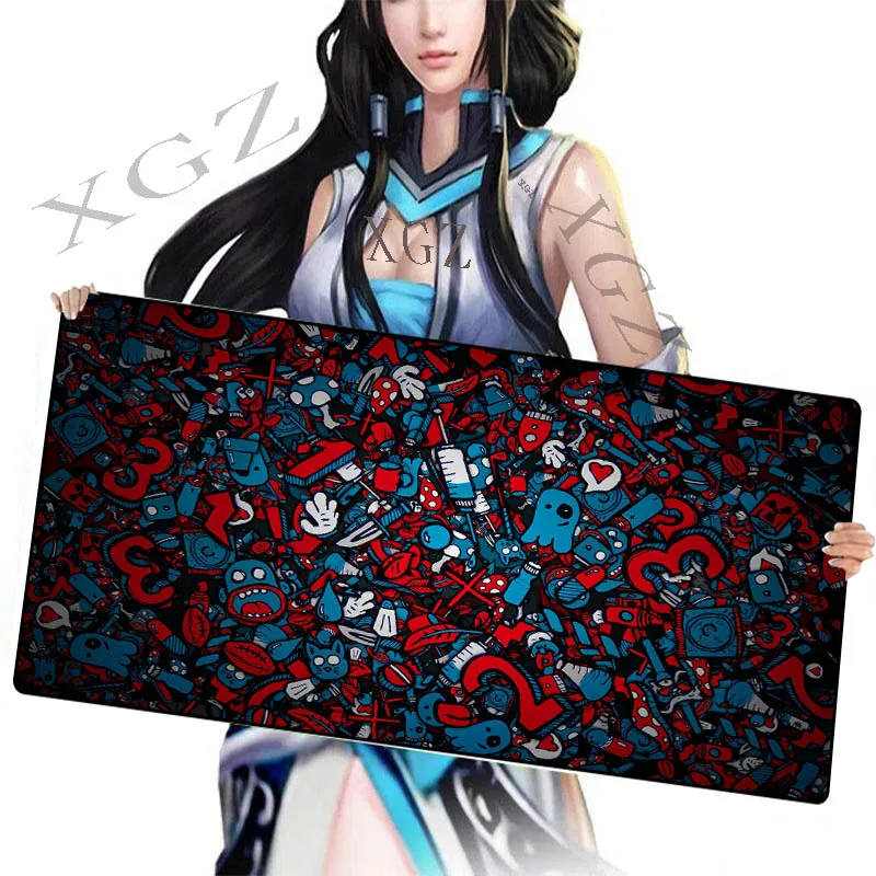 XGZ Cartoon Character Gathering Large Locking Edge Mouse Pad Type Mousepad Office 90x40/60x30 for CSGO DOTA Xxl