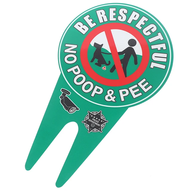 Kettős Oldalú, Nincs Pooping Kutyajel, Pisilő A Tét Stop Kutyákkal, Hogy Kakasoljanak Vagy Pisiljenek Gyepkerti Feliratokra - Image 6