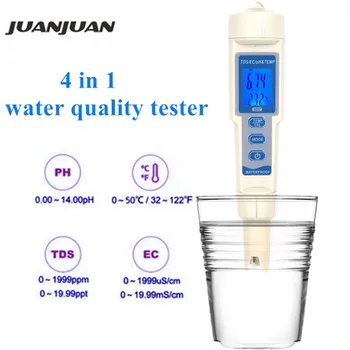 

4 in 1 Digital Water Quality Tester PH/TDS/EC/thermometer Tester for Swimming Pools Drinking Water Aquariums PH pen 40%off