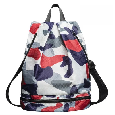 Водонепроницаемая спортивная сумка для женщин и девочек, спортивная сумка, дорожная сумка для йоги, уличная сумка, рюкзак для тренировок, плавания, фитнеса, софтбэк - Цвет: Camouflage Red