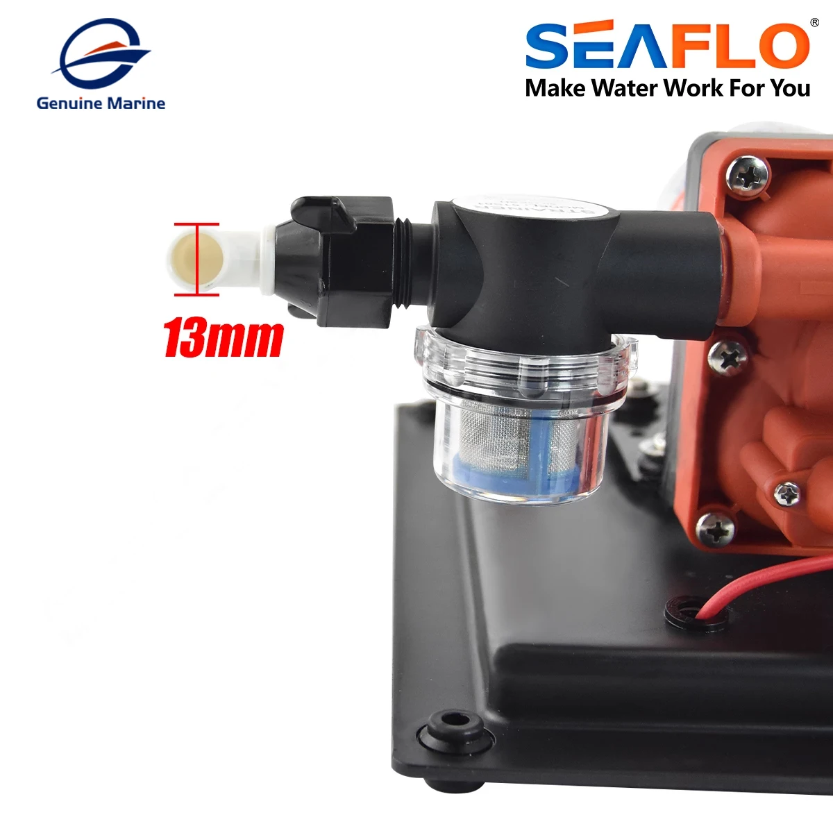Seaflo 24V Diaphragm Pump - 100 PSI, Self-Priming, 1.3 GPM, 3/8" Ports, Runs Dry Safely