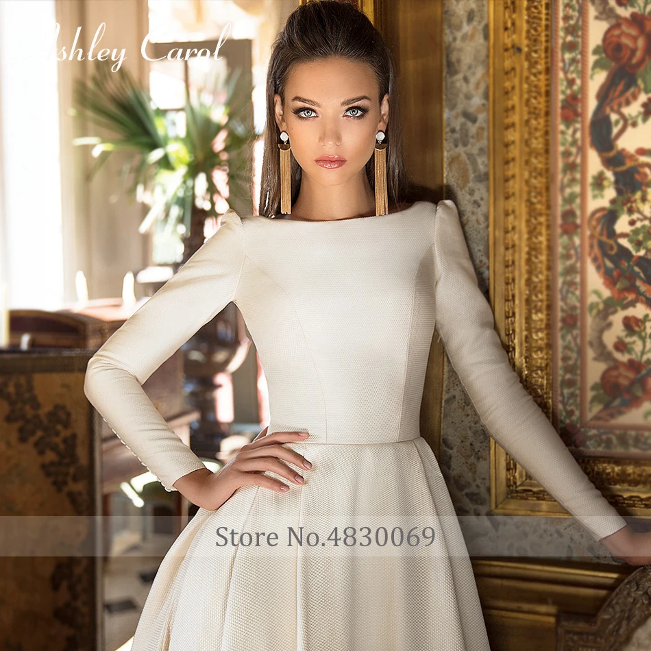 Свадебное атласное платье с длинным рукавом Ashley Carol 2020 Vestido De Noiva сексуальное