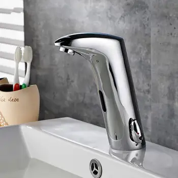 

Bathroom Basin Faucet Ceramic Cartridges Automatic Auto Sensor Water Faucet Chrome Cast Cold Hot Water Taps Mixers