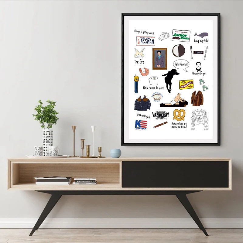 Seinfeld-TV-Show-Poster-Seinfeld-Fan-Gift-Classic-TV-Showe-Canvas-Print-Seinfeld-Painting-Picture-Living
