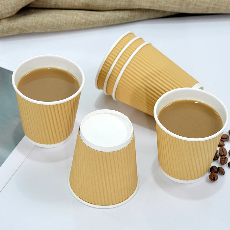 7oz Thick Paper Cup Disposable Kraft Coffee Cup Hot Drinking Party Supplies 100pcs/pack