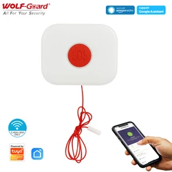 Wolf Guard WiFi SOS Button Health Alert Systems Personal Alarm Security Waterproof for Disabled Older Child work with Alexa / Tu