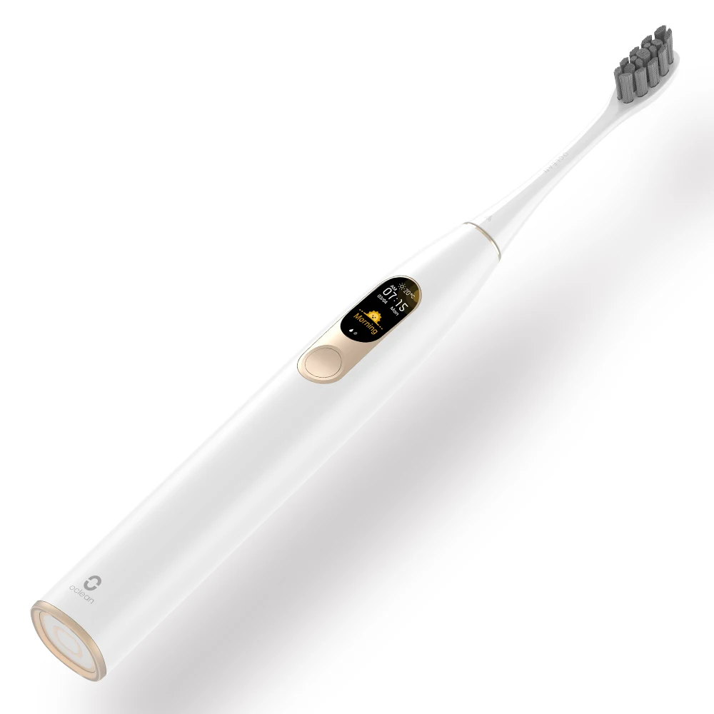 11 Mijia Oclean X sonic электрическая зубная щетка с 8 головками модернизированная Водонепроницаемая ультра звуковая автоматическая зубная щетка перезаряжаемая через USB - Цвет: White