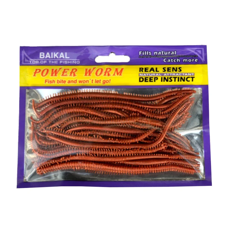

20pc/bag Artificial Sea Earthworm Shaped Fishing Lures Silicone Lifelike Multi Joint Reusable Flexible Soft Bait floating worm *