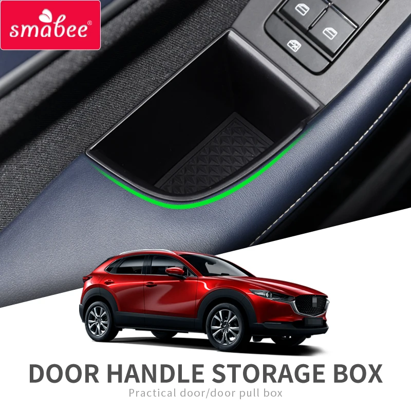Mazda 3 4th/Mazda CX-30 2019-2024 Mazda3 왼쪽 방향타 도어 팔걸이 컨테이너 보관함 용 Smabee 자동차 측면 도어 보관함