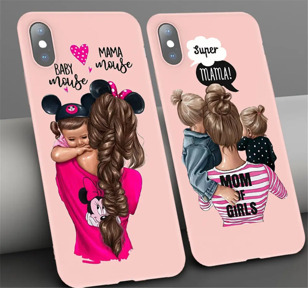 Lovebay для женщин мама ребенок для iPhone 11 чехол для телефона для iPhone 7 8 6 6s Plus X XR XS Max 11 Pro 5 5S SE Силиконовый ТПУ мягкий чехол