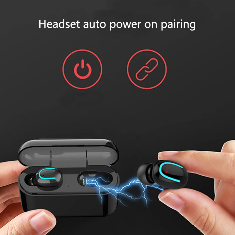TWS беспроводные наушники Bluetooth 5,0 гарнитура с шумоподавлением HD стерео мини-наушники с длительным временем ожидания с зарядным устройством 2600 мАч