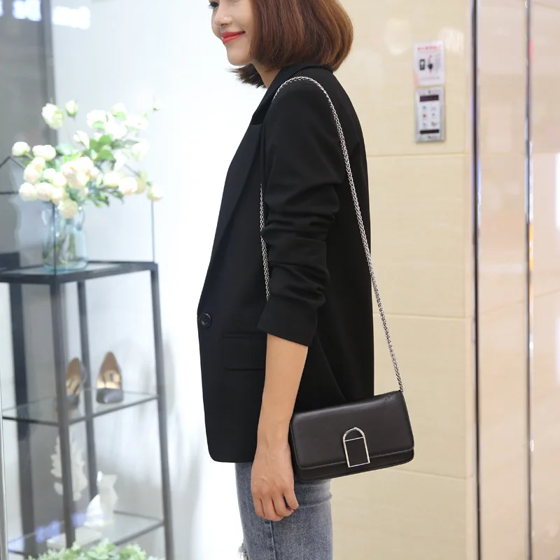 

Black And White with Pattern Suit Jacket Women's 2019 Spring And Autumn New Style Korean-style Slim Fit Slimming One-Button Smal