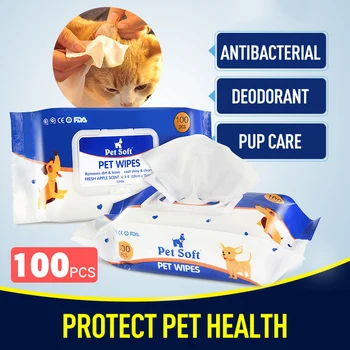 

New Pet Cleanig Wipes Natural And Gentle Wipes For Removing Eye Stains And Odor Pet Disinfection Towel Grooming Supplies