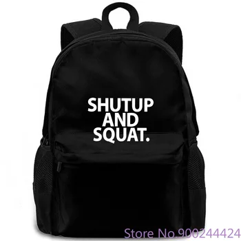 

SHUT UP AND SQUAT FITNESS GYMer MOTIVATION WORKOUT COOL WOMENS Womens Fashion Design 100% Cotone backpack