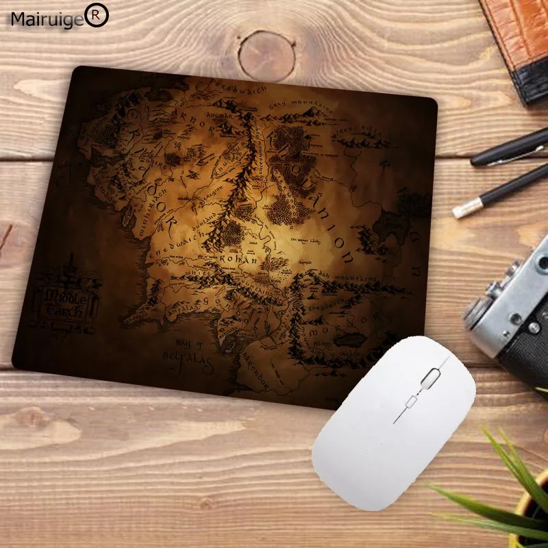 Laumans Movie The Lord of The Rings Map Computer Mouse Pad Mousepads Decorate Your Desk Non-Skid Rubber Pad 18x22cm 20x25cm - Цвет: 25X29CM