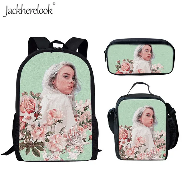 HMA177CGK Jackhereliok Billie Eilish школьные рюкзаки для детей Женский школьный рюкзак для подростков девочек коробка для ручек и карандашей чехол школьные принадлежности сумка для книг - Цвет: HMA177CGK
