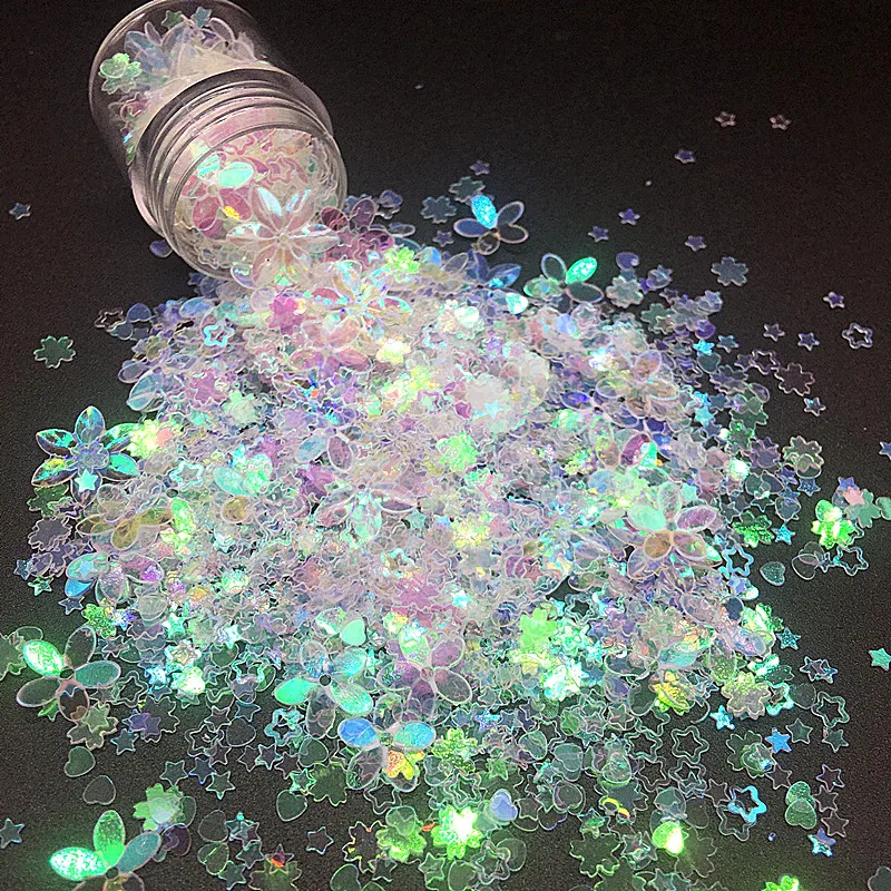 3mm Star Heart Flower Transparent Loose Sequins Glitter Paillettes for Nail Art Manicure Sewing Wedding Decoration Confetti sequins for crafts sequin embroidery accessories sequin sewing accessories sequins accessories nail art decor