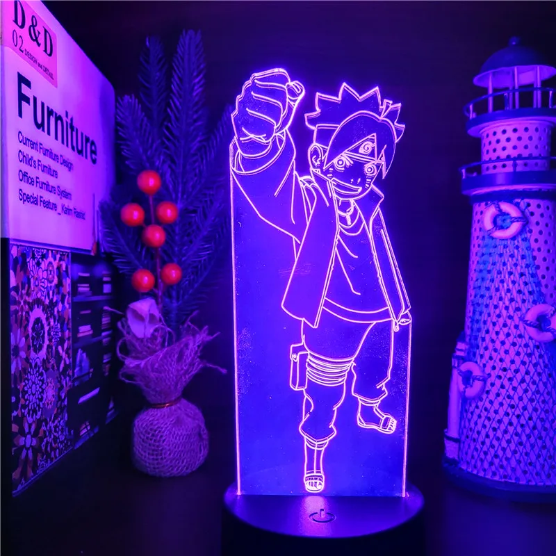 Naruto 3D Lamp Boruto Naruto Shippuden LED Night Light Home Decoration Lampara Manga Neon Childen Lights Sunset Lampe Desk Lamps