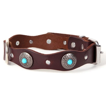 

Dog Collar Dog Accessories Jewelry Leather For Small Large Dogs Puppy Collars Pet Supplies M-Green