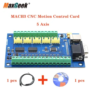 

Maxgeek Upgrade MACH3 CNC Control Card 5 Axis CNC Breakout Board 100KHz USB Cable for CNC Engraving 12-24V