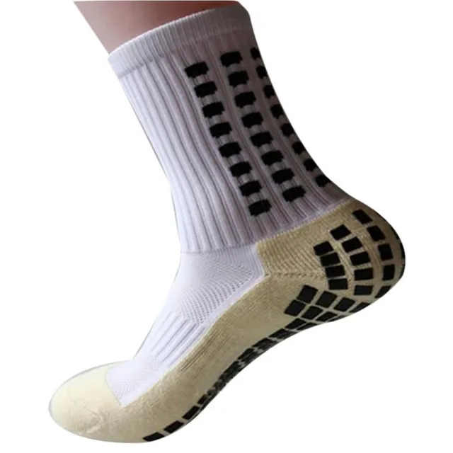 New Sports Anti Slip Soccer Socks Cotton Football Men Socks Calcetines (The Same Type As The Trusox) white