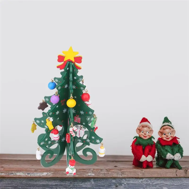 Lovely Christmas Party DIY Christmas Tree Cartoon Kids Craft Xmas Trees Decor for Home Office Ornaments