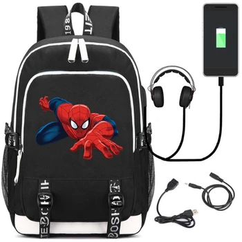 

Superhero Spider Man Far From Home USB Backpack School Bookbag Cosplay Comics Laptop Travel Shoulder Bags