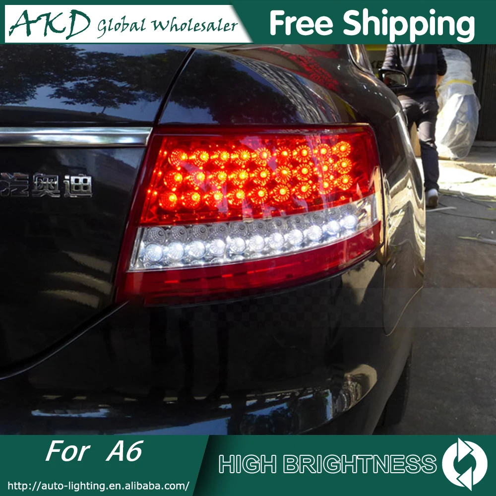 AKD автомобильный Стайлинг для AUDI A6 2005-2008 светодиодная сигнальная лампа задний фонарь светодиодные задние фары DRL+ стоп багажник свет автомобильные аксессуары