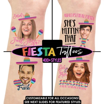 

10pcs Custom your text BACHELORETTE FIESTA,personalized temporary tattoos gold,stagette,tattoo, bachelorette party