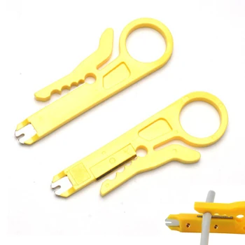 

Mini Portable Crimper Pliers Wire Stripper Knife Yellow portable multi-function Crimping Tool Cable Stripping Wire Cutter