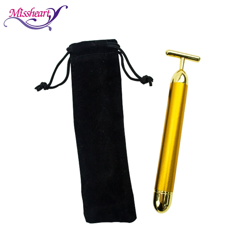 Массажер для лица похудения 24k Gold Vibration Beauty Bar импульсный укрепляющий роликовый